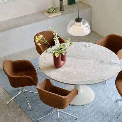 Midst Table Marble by Muuto - Grey Marble Tabletop / Grey Steel Base