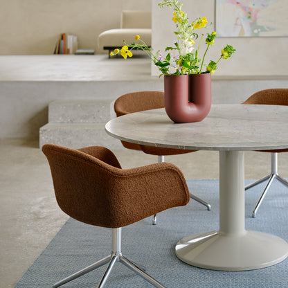 Midst Table Marble by Muuto - Grey Marble Tabletop / Grey Steel Base