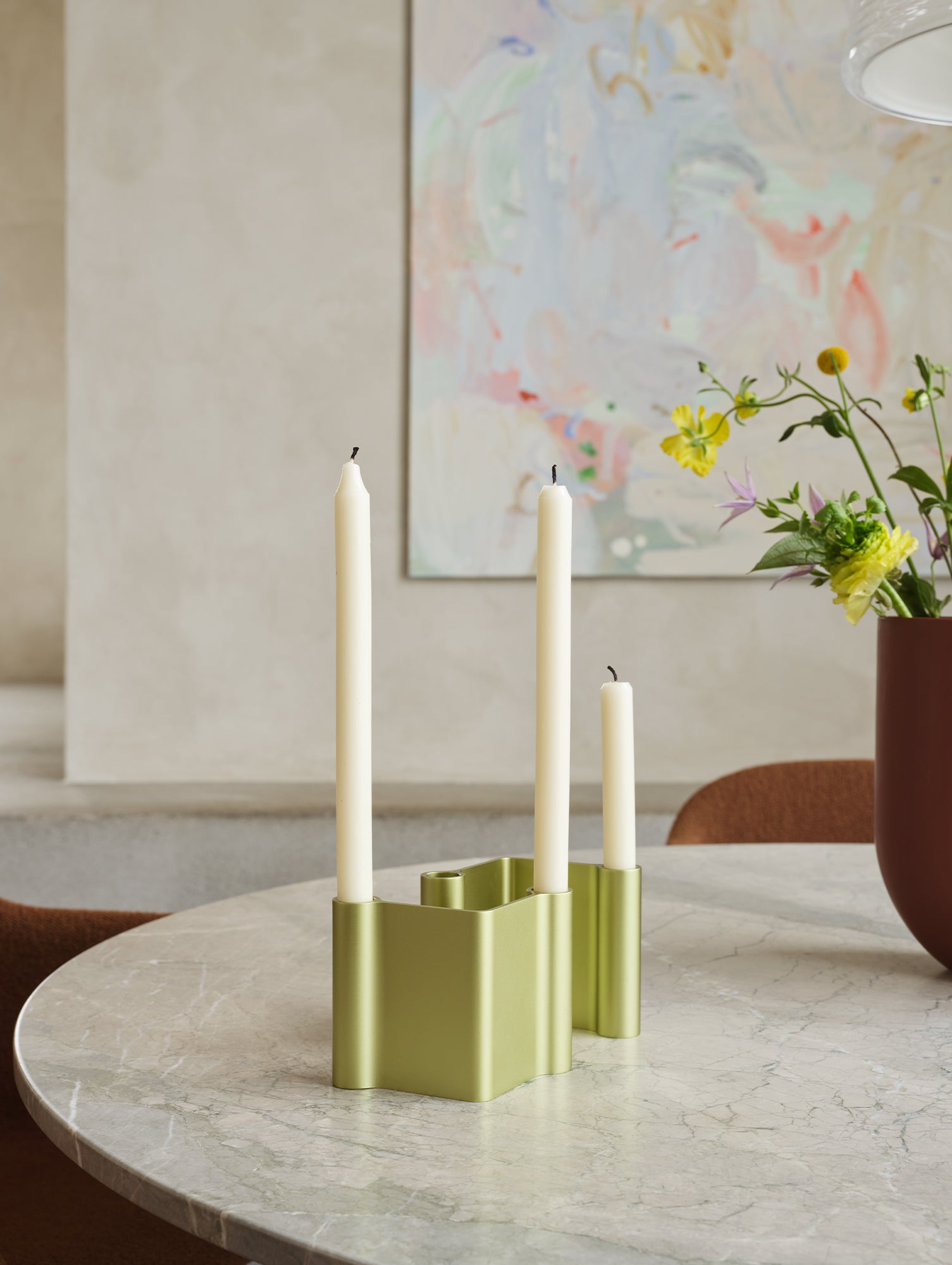 Midst Table Marble by Muuto - Grey Marble Tabletop / Grey Steel Base