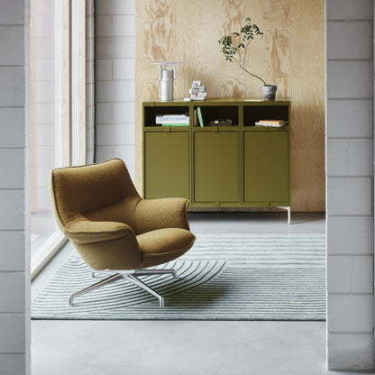 Doze Lounge Chair Low Back - Swivel Base by Muuto / Hearth 008 / Polished Aluminium Base