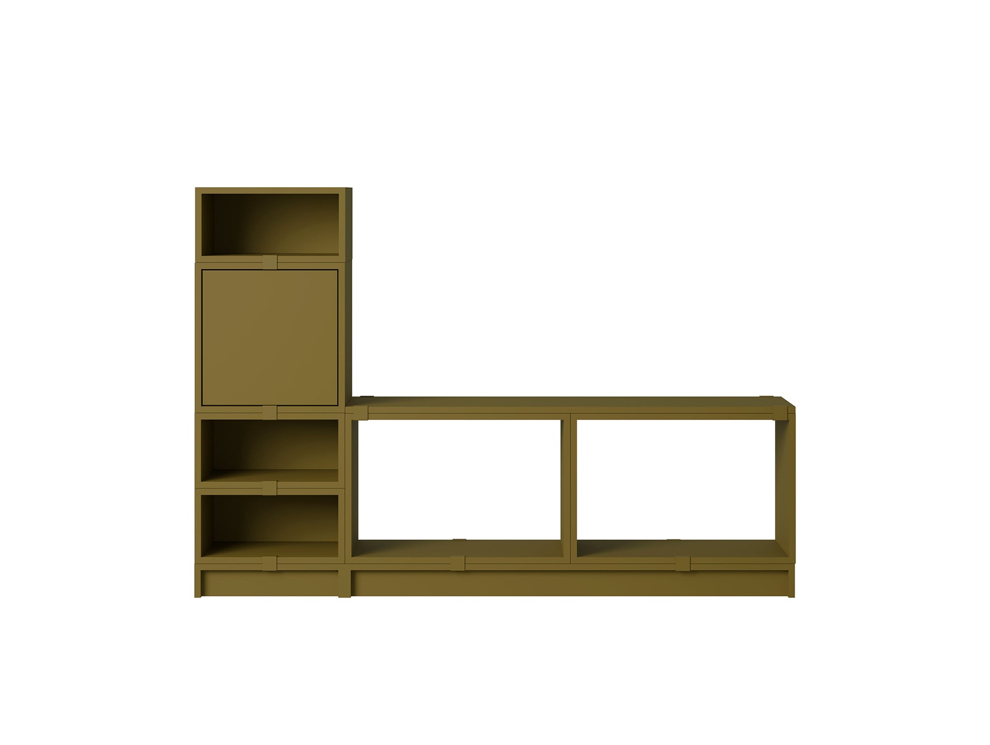 Stacked Storage System - Hallway Storage by Muuto - Configuration 1 / Brown Green