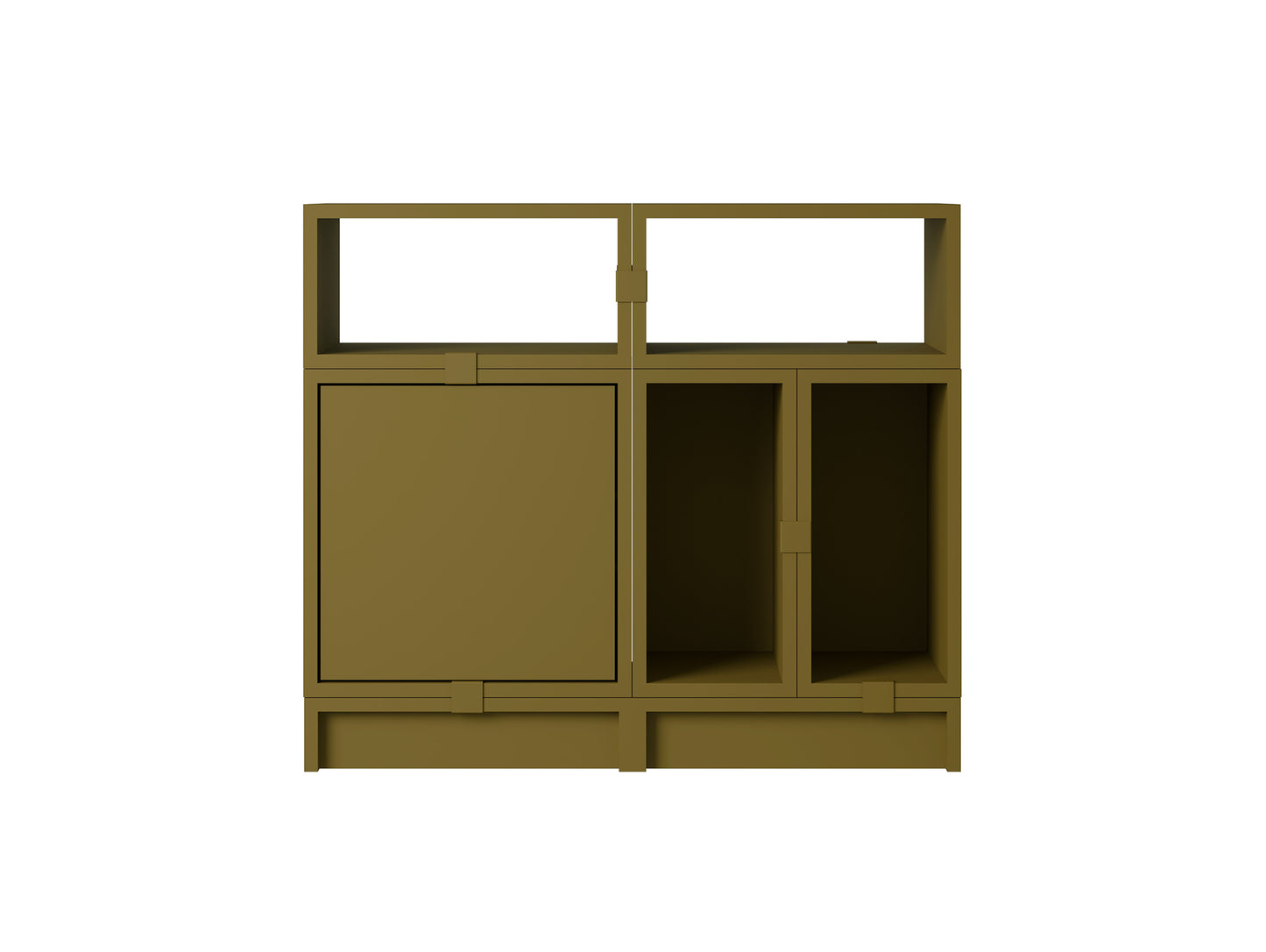 Stacked Storage System - Office Storage by Muuto - Configuration 5 / Brown Green