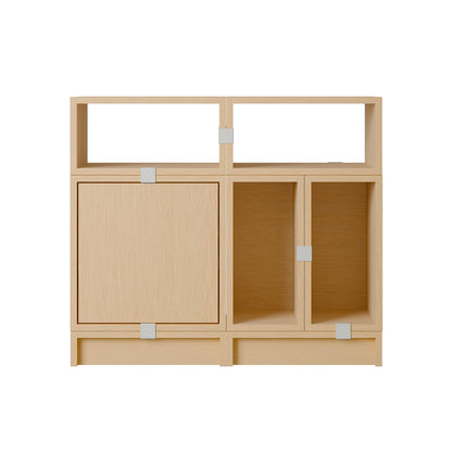 Stacked Storage System - Office Storage by Muuto - Configuration 5 / Oak