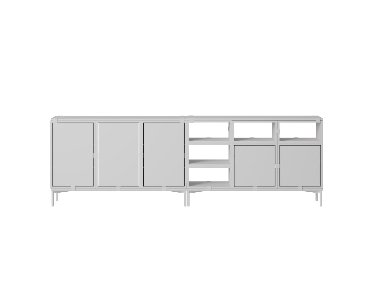 Stacked Storage System - Sideboard by Muuto / Configuration 2 / Grey