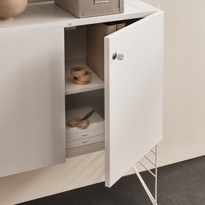 String System Cabinet with Lock - White