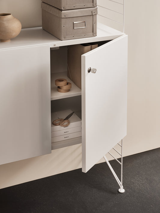 String System Cabinet with Lock - White