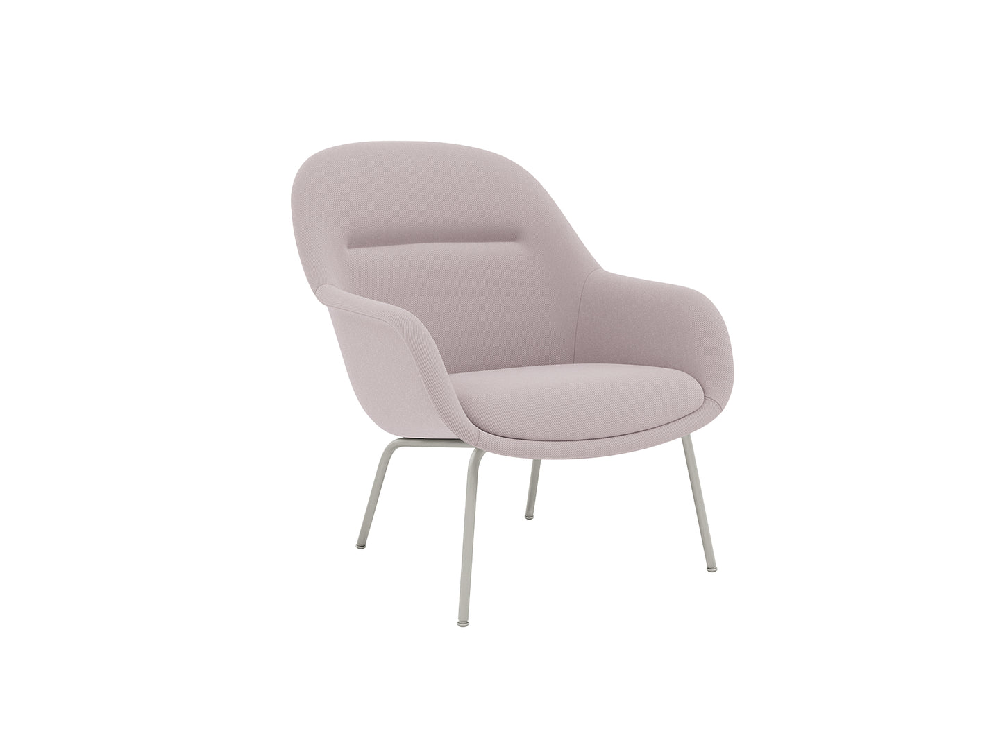 Fiber Lounge Armchair - Tube Base by Muuto / Twill Weave 620 / Grey Base