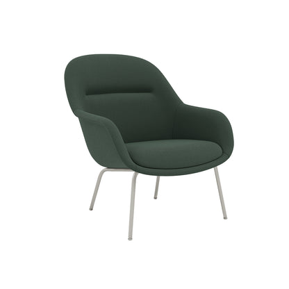 Fiber Lounge Armchair - Tube Base by Muuto / Twill Weave 990  / Grey Base