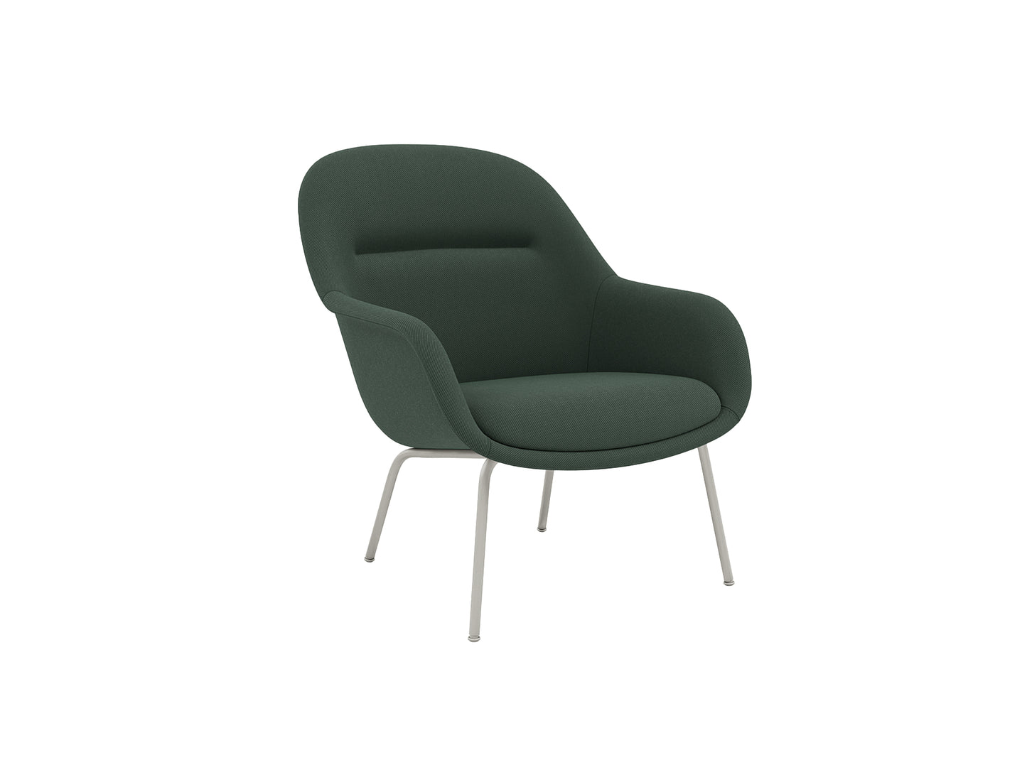 Fiber Lounge Armchair - Tube Base by Muuto / Twill Weave 990  / Grey Base