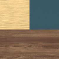 Swatch for Walnut / Petrol Blue / Brushed Brass