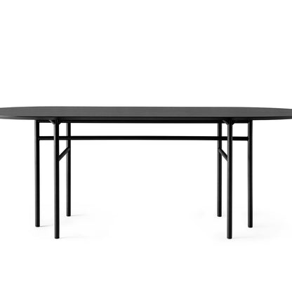 Snaregade Dining Table - Oval by Menu /Black Oak Veneer Tabletop / Black Steel Base