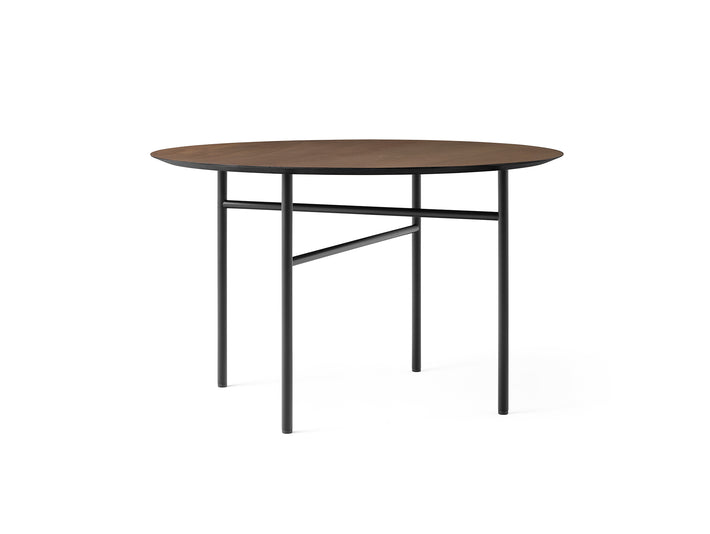 Snaregade Dining Table - Circle by Menu / D120 cm / Dark Stained Oak Veneer Tabletop / Black Steel Base