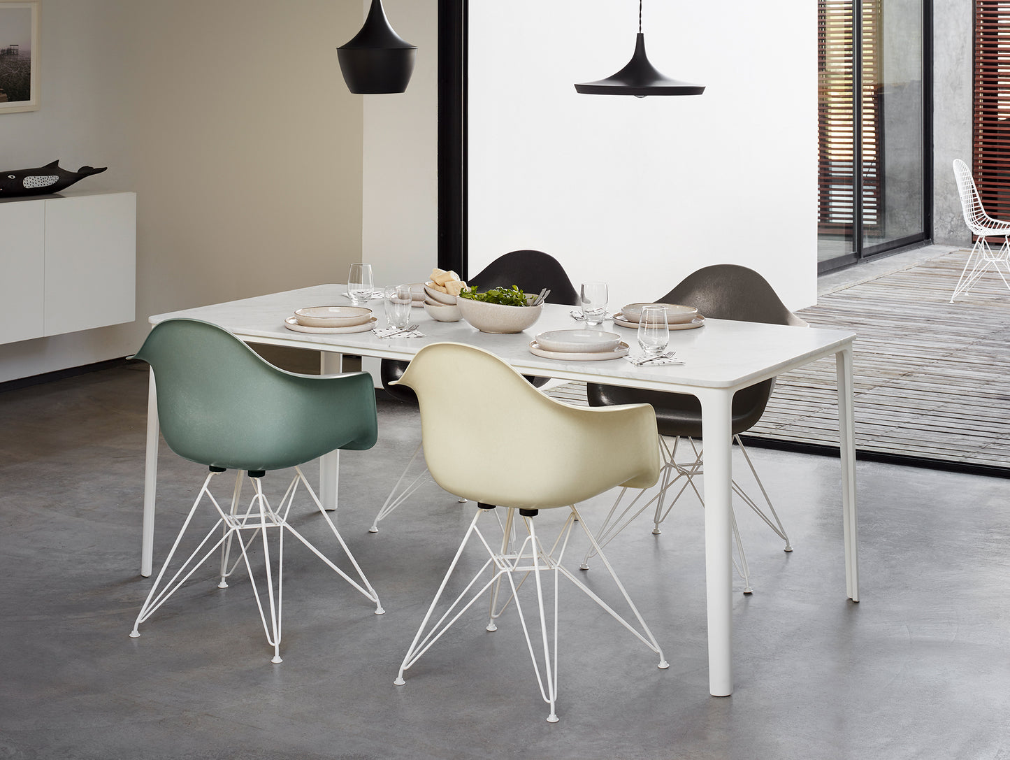 Plate Dining Table by Vitra - Carrara Marble / Width: 90 cm / Length: 180 cm