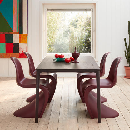 Plate Dining Table by Vitra - Width: 90 cm / Length: 200 cm / Basic Dark Base / Dark Solid Oak Tabletop