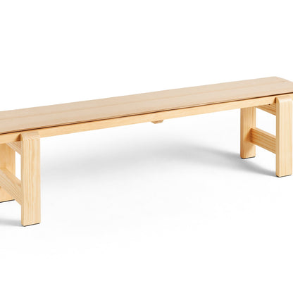 Weekday Bench with Cushion by HAY - Length: 190 cm / Lacquered Pinewood with Beige Cushion