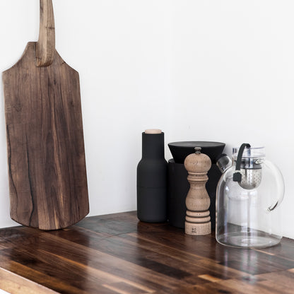 Ash/Carbon Bottle Grinders (Beech top) by Menu