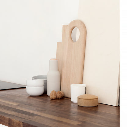 Ash/Carbon Bottle Grinders (Beech top) by Menu