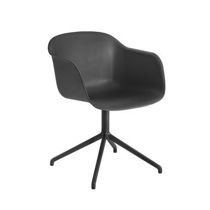 Black Fiber Armchair with Swivel Base by Muuto