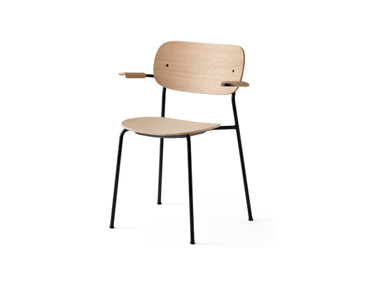 Co Dining Chair by Menu - With Armrest / Black Powder Coated Steel / Natural Oak