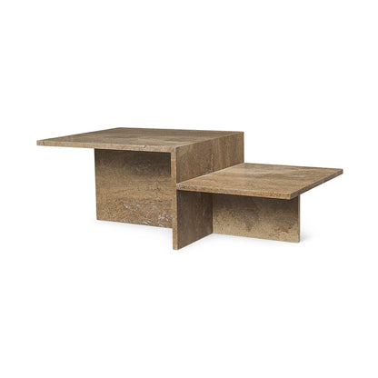 Distinct Coffee Table by Ferm Living - Dark Brown Travertine