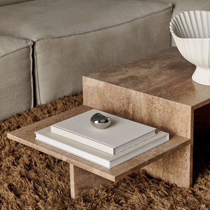 Distinct Coffee Table by Ferm Living - Dark Brown Travertine
