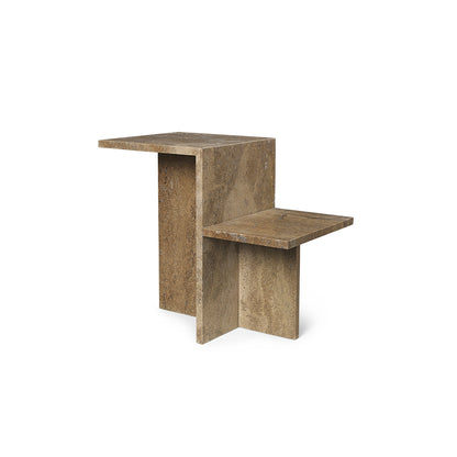 Distinct Side Table by Ferm Living - Dark Brown Travertine