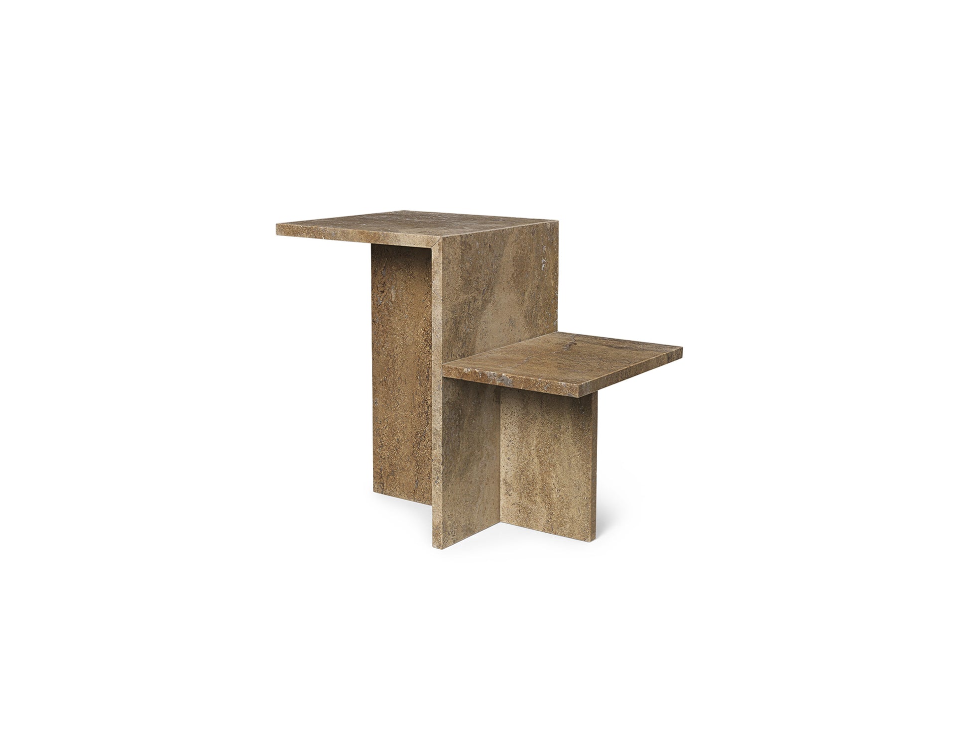 Distinct Side Table by Ferm Living - Dark Brown Travertine