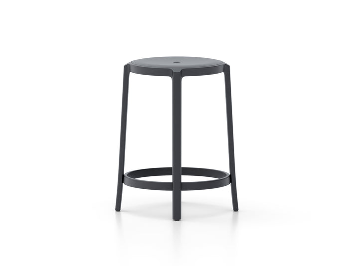 On & On Counter Stool - Recycled Plastic Seat by Emeco / Black
