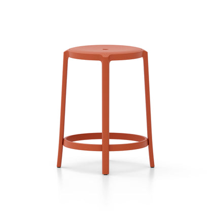 On & On Counter Stool - Recycled Plastic Seat by Emeco / Orange