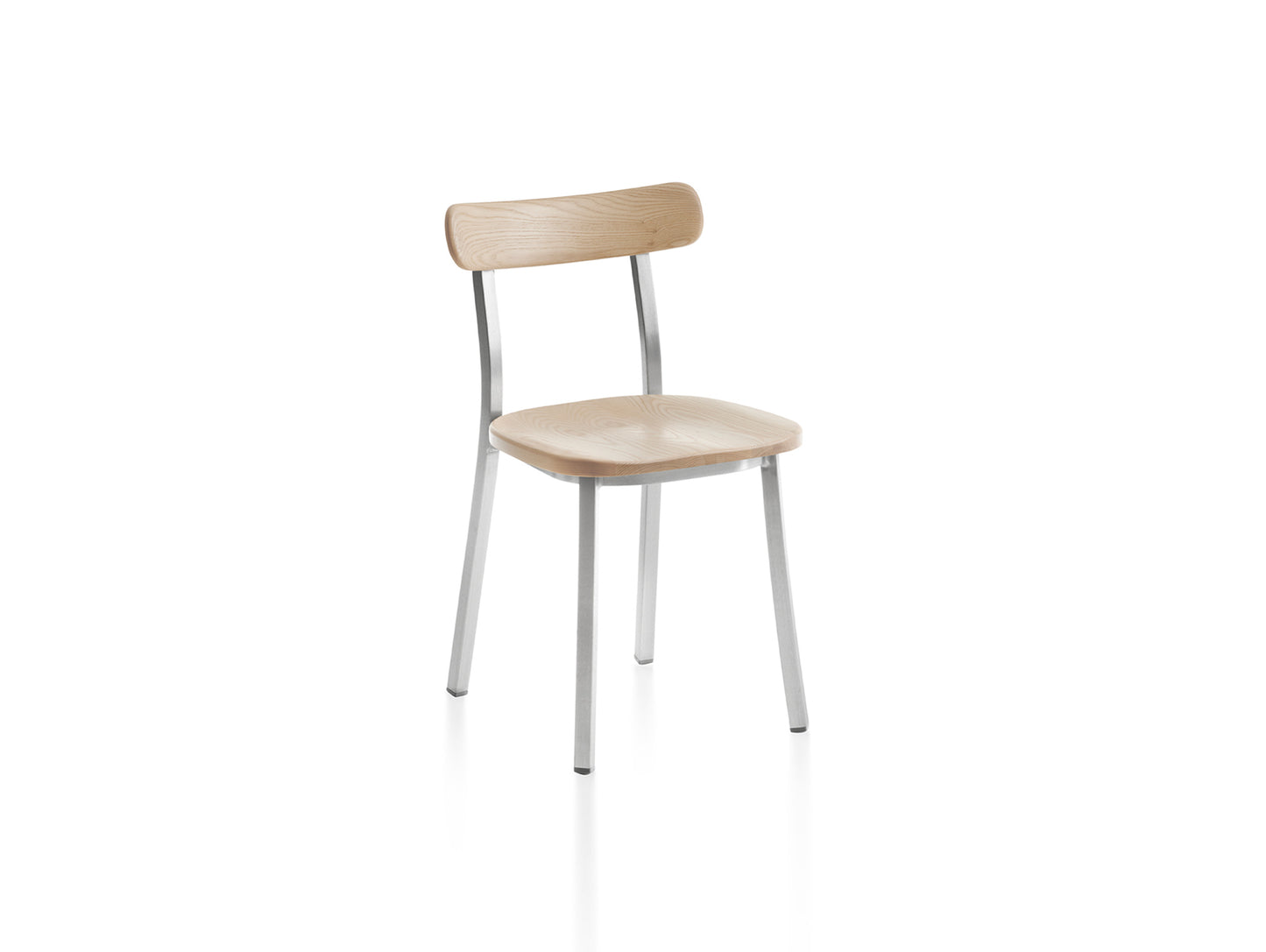 Utility Side Chair by Emeco - Hand-brushed Aluminium Frame / Ash