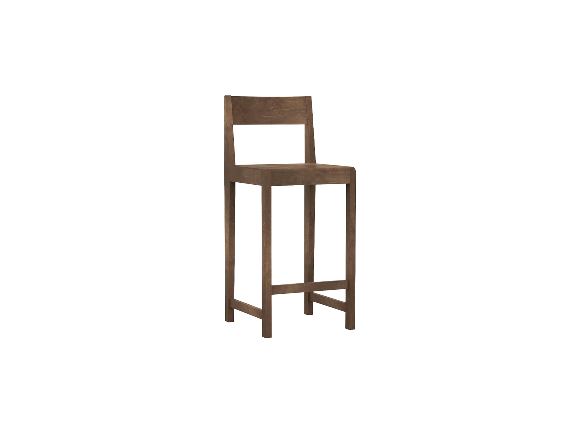 Bar Chair 01 by Frama - 65 cm Height - Dark Brown Oiled Solid Birch