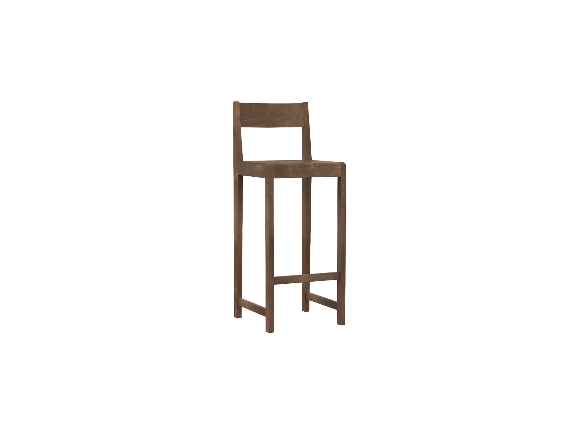 Bar Chair 01 by Frama - 76 cm Height - Dark Brown Oiled Solid Birch