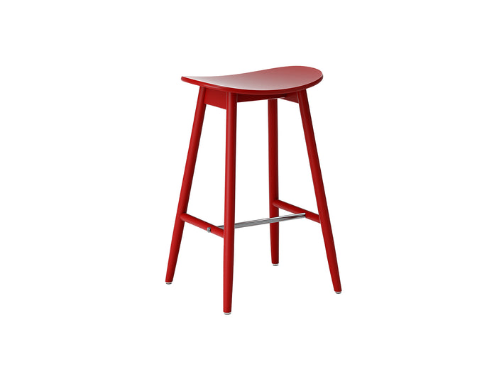 Icha Bar Stool by Massproductions - H650 / Red Lacquered Beech