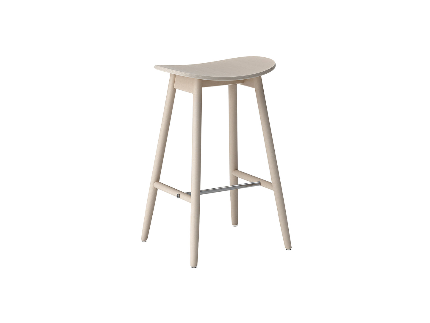 Icha Bar Stool by Massproductions - White Oiled Beech