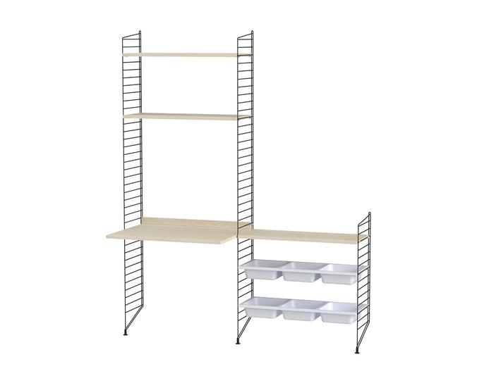 Kids Room Combination E by String - ash/ black panels 