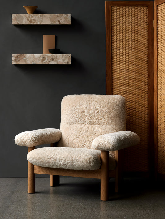 Menu Brasilia Chair in Sheepskin and Oiled Oak