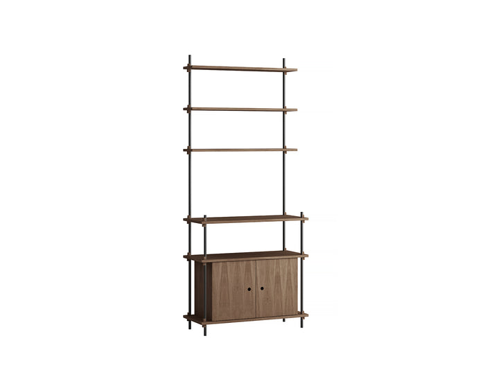Moebe Shelving System - S.200.1.C Set in Black / Smoked Oak