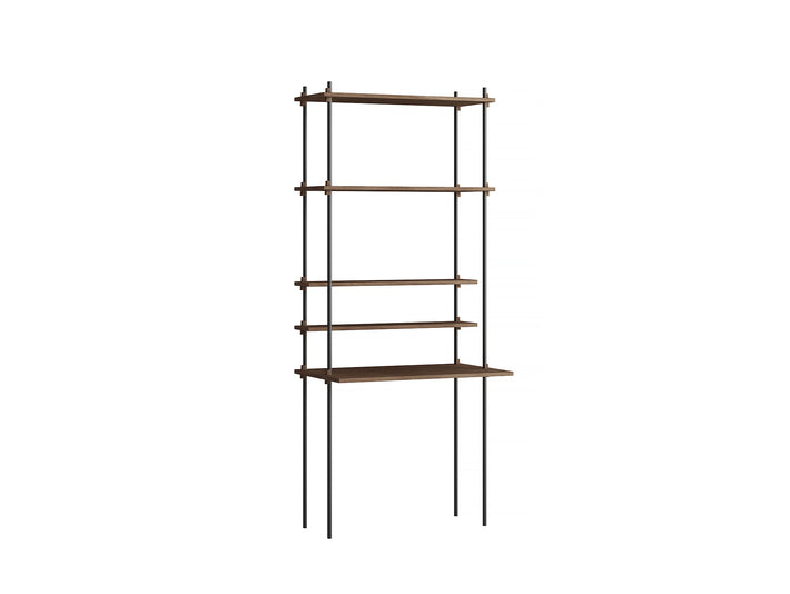 Moebe Shelving System - S.200.1.E Set in Black / Smoked Oak