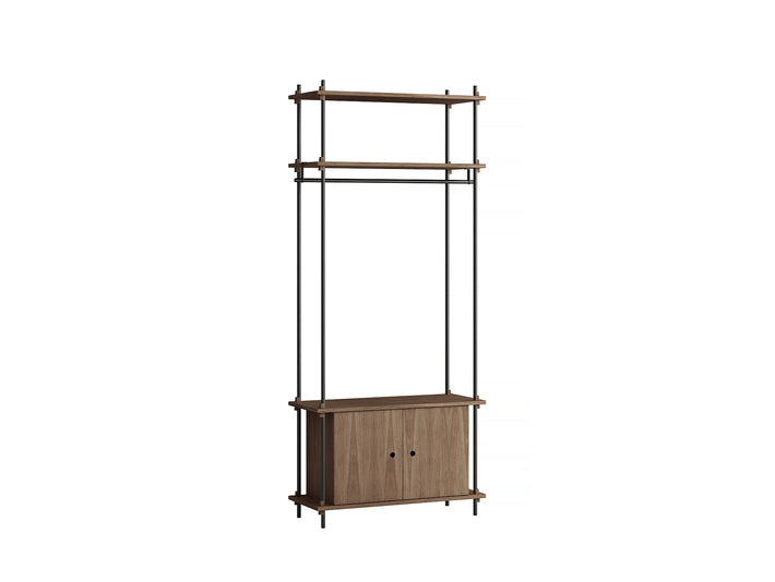 Moebe Shelving System - S.200.1.G Set in Black / Smoked Oak