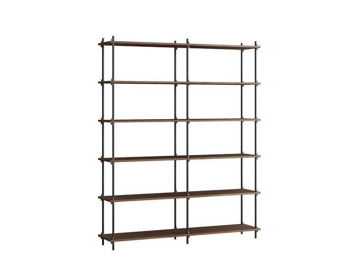 Moebe Shelving System - S.200.2.B Set in Black / Smoked Oak