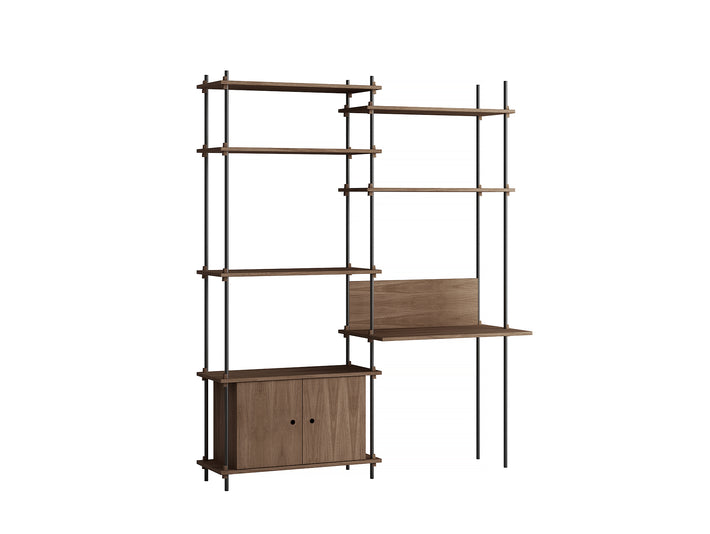 Moebe Shelving System - S.200.2.E Set in Black / Smoked Oak