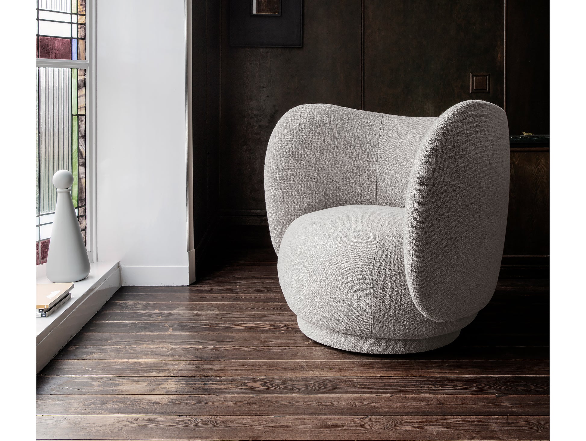 Rico Lounge Chair in Off-White Bouclé by Ferm Living
