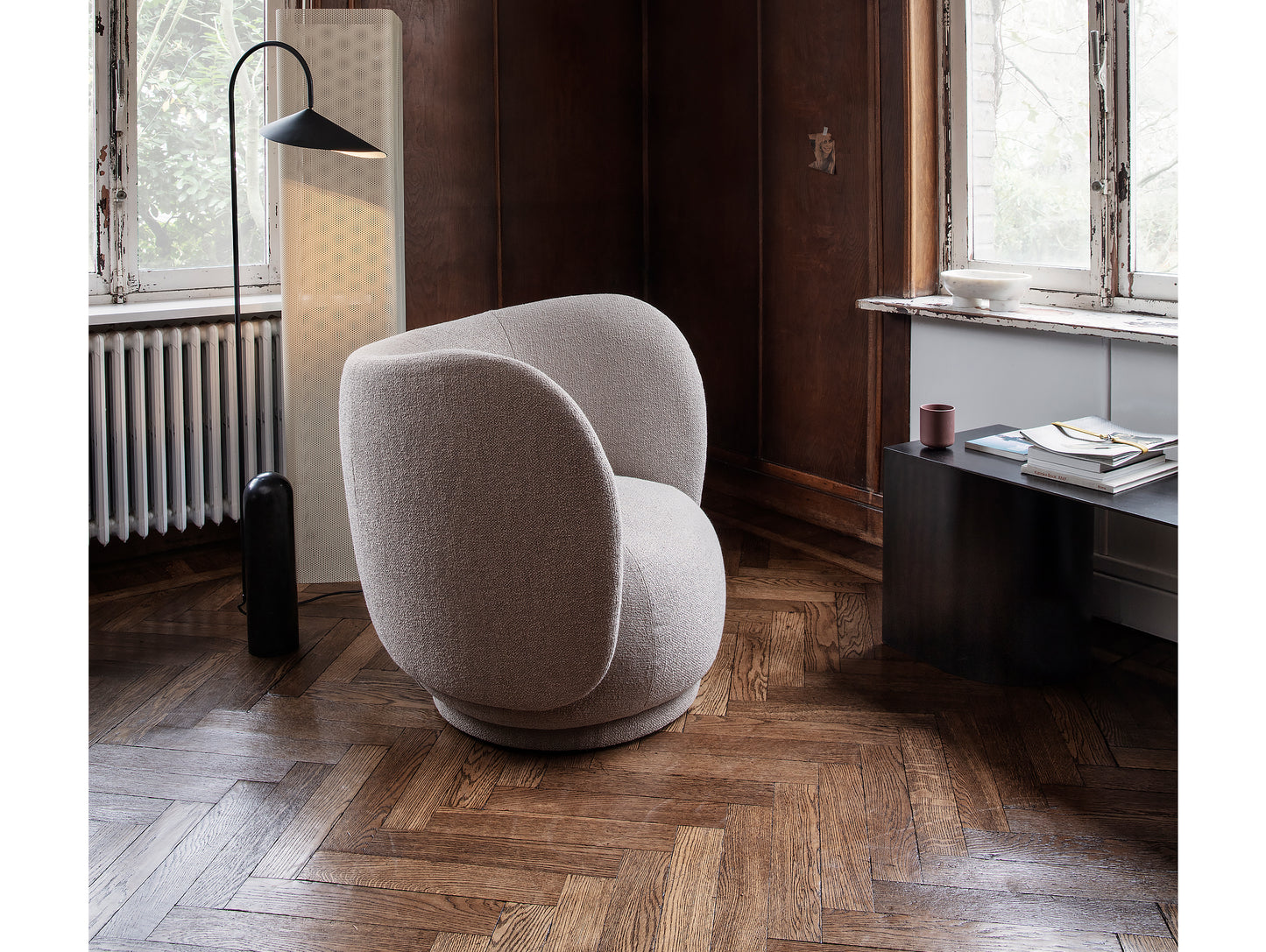 Rico Lounge Chair in Sand Bouclé by Ferm Living