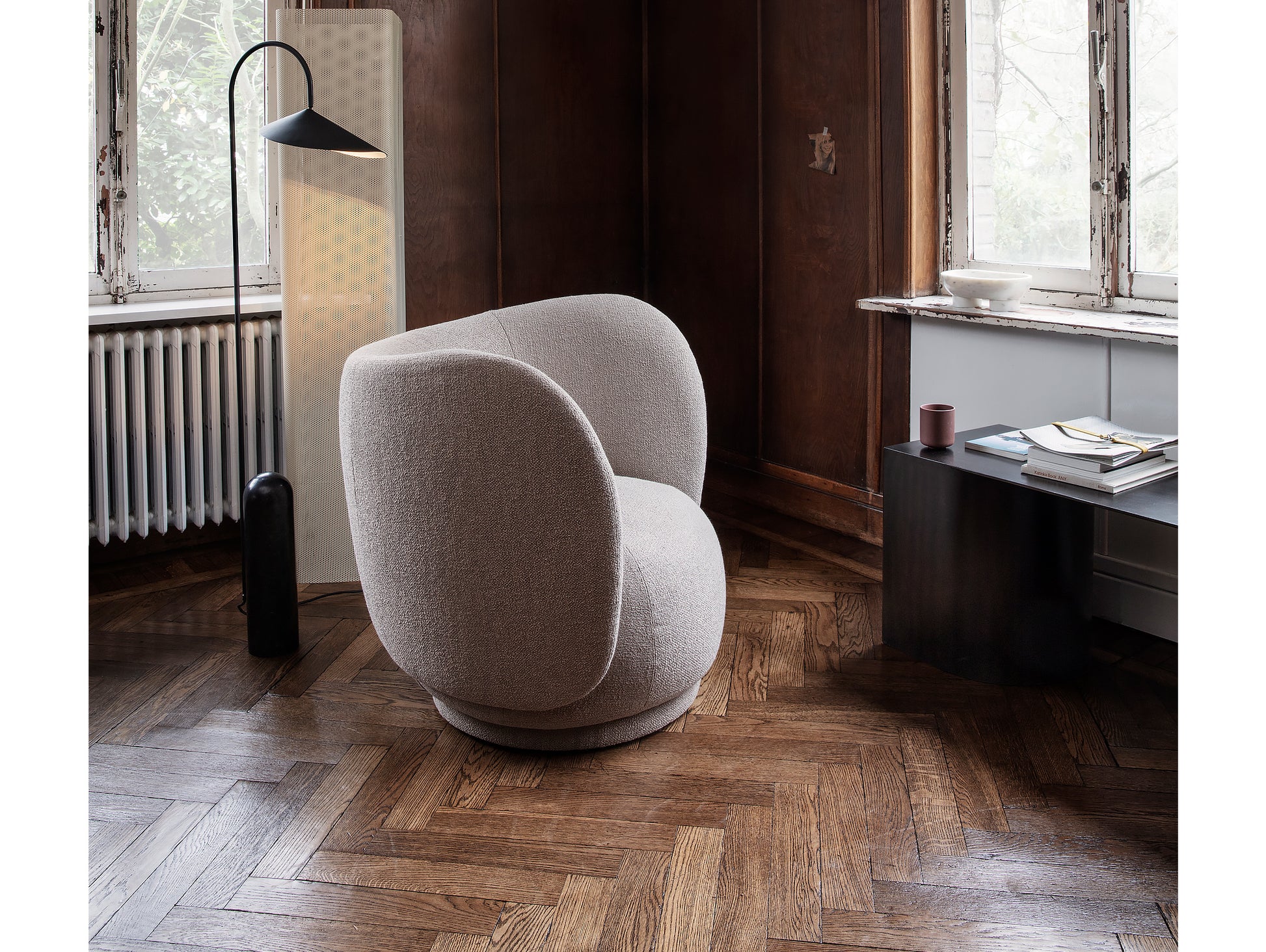 Rico Lounge Chair in Sand Bouclé by Ferm Living