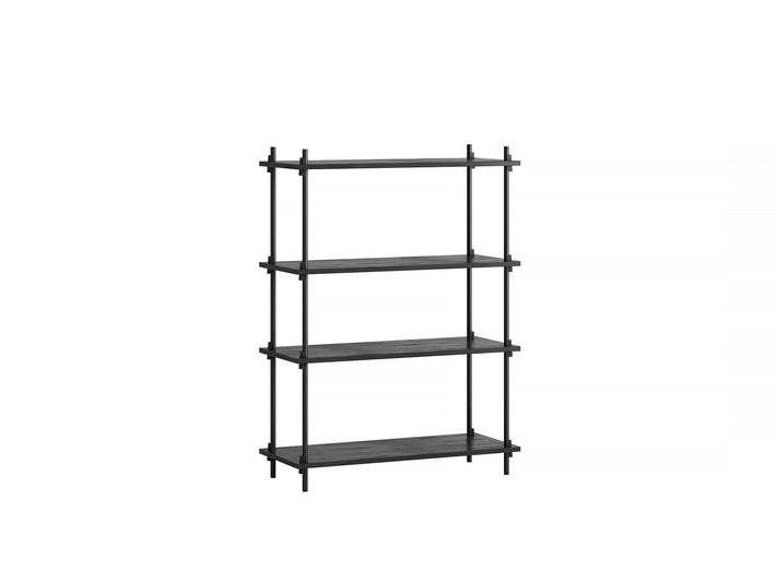 Moebe Shelving System - S.115.1.A Set in Black / Black Painted Oak