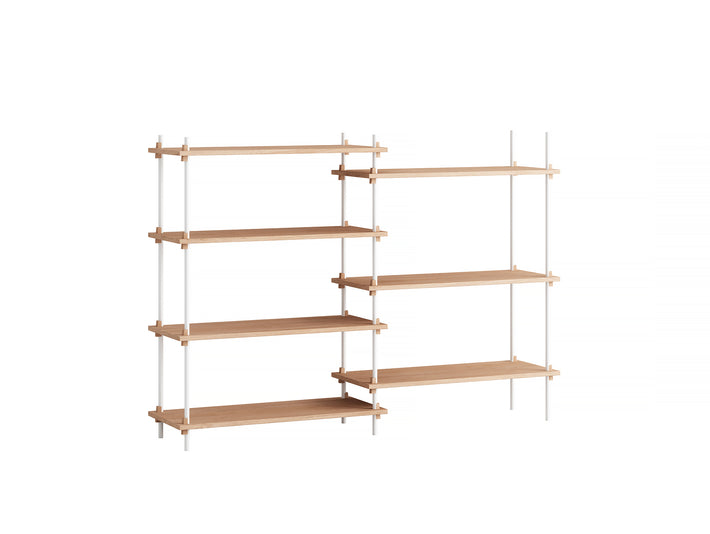 Moebe Shelving System - S.115.2.A Set in White / Oiled Oak