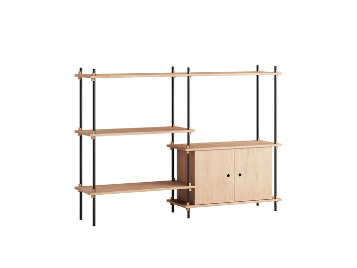 Moebe Shelving System - S.115.2.C Set in Black / Oiled Oak