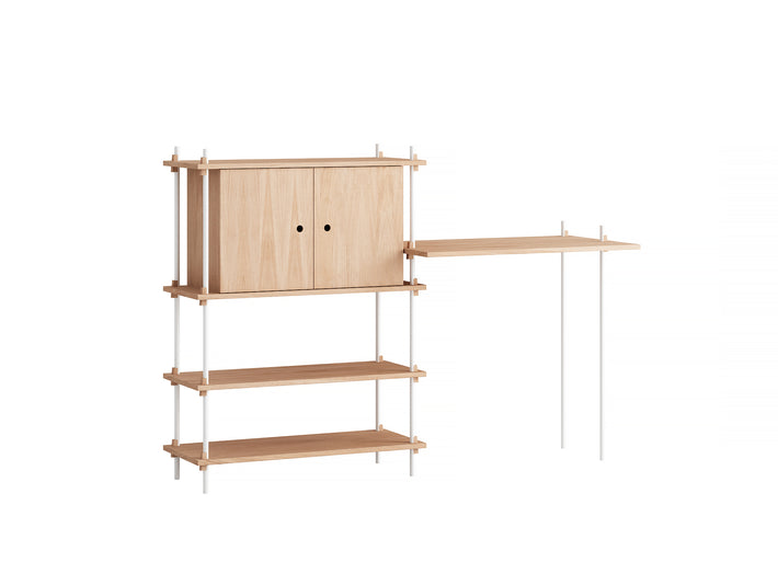 Moebe Shelving System - S.115.2.D Set in White / Oiled Oak