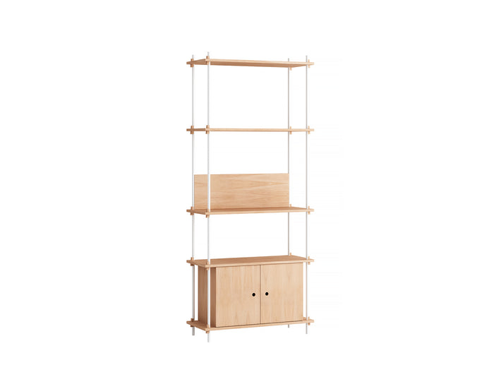 Moebe Shelving System - S.200.1.B Set in White / Oiled Oak