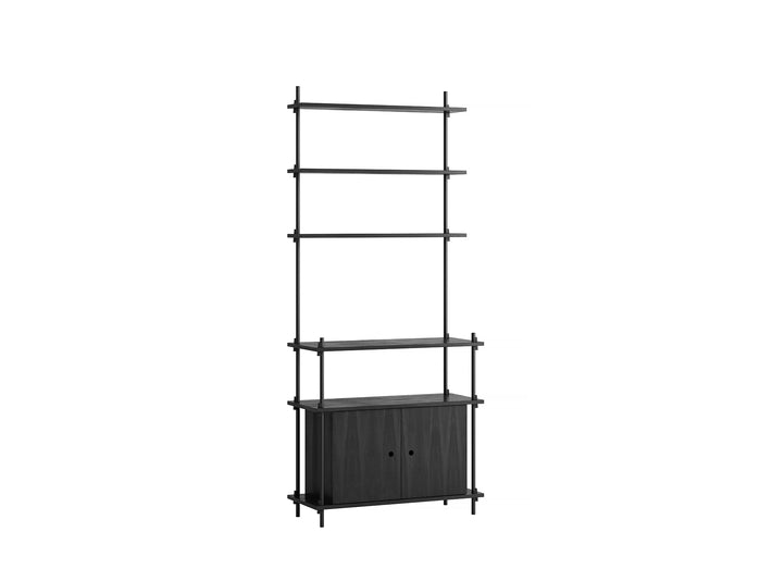 Moebe Shelving System - S.200.1.C Set in Black / Black Painted Oak